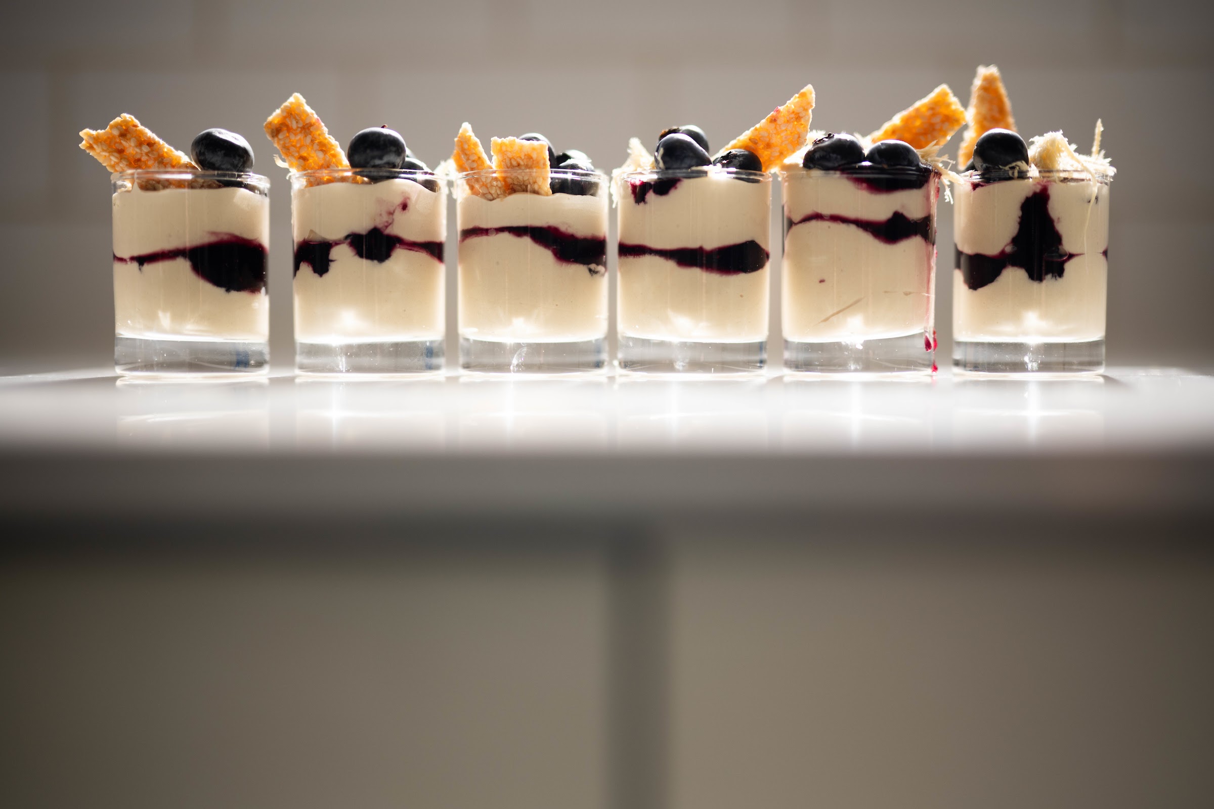 Halva Mousse with Blueberry Compote